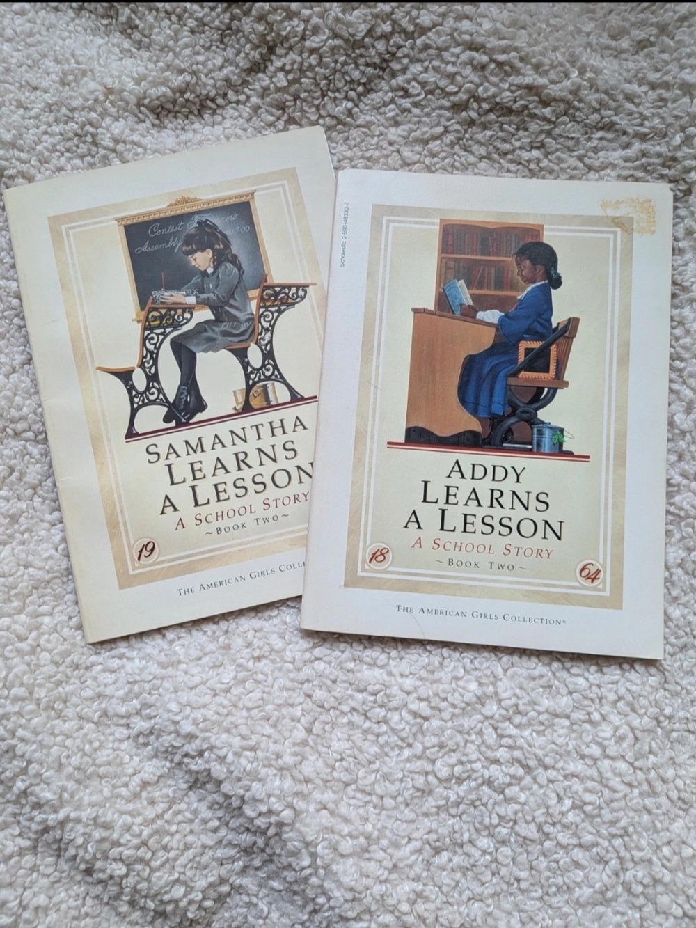 Addy & Samantha 'Learns a Lesson' Book Set - Cream Covers